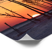 Oranje zonsondergang op het eiland Dauphin, Alabam Poster (Hoek)