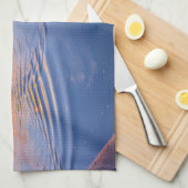 Oranje zonsondergang op zee theedoek (Quarter Fold)