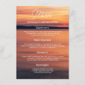 Oranje zonsondergang over Lake Water Meal Options  Menu (Voorkant)