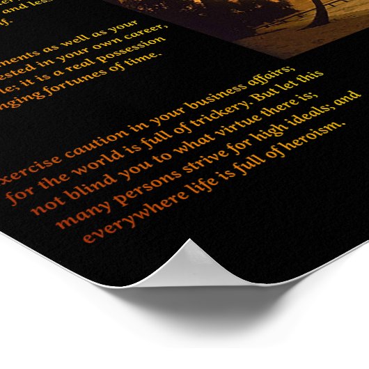 Oranje zonsondergang poster (Hoek)