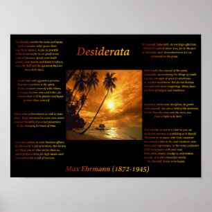 Oranje zonsondergang poster