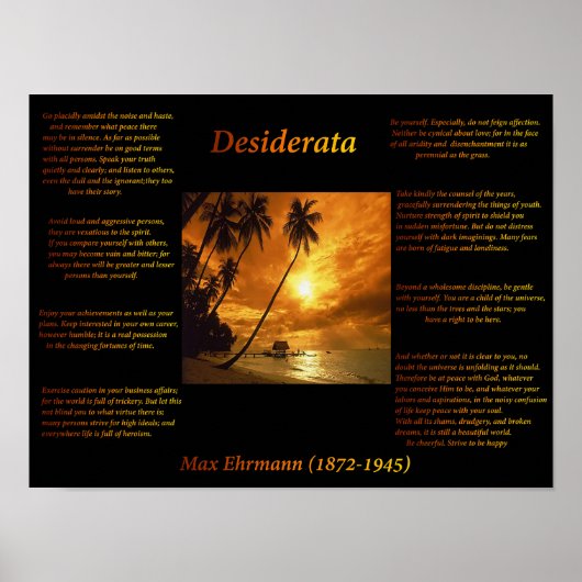 Oranje zonsondergang poster (Voorkant)