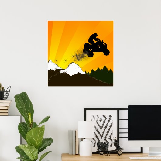 oranje zonsondergang. poster (Thuiskantoor)