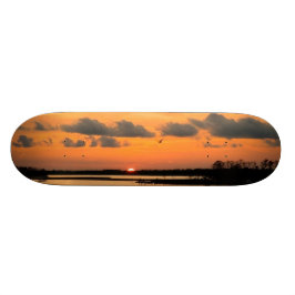 ORANJE ZONSONDERGANG SKATEBOARD
