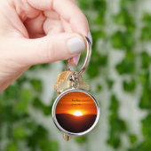 Oranje zonsondergang sleutelhanger (Hand)