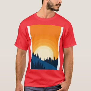 Oranje zonsondergang t-shirt
