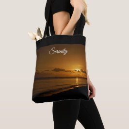 Oranje zonsondergang tote bag