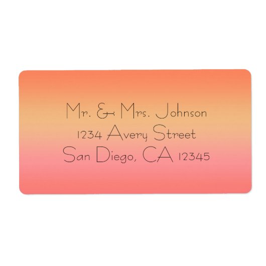 Oranje Zonsondergang Tropische Adreslabels Sticker (Voorkant)