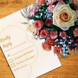 Oranje Zonsondergang Trouwfeest RSVP Kaartje