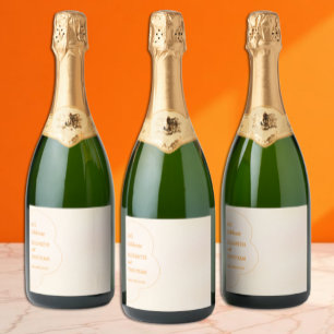 Oranje Zonsondergang Trouwfeest Sparkling Wijnetiket