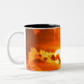 Oranje zonsondergang tweekleurige koffiemok (Links)