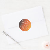 Oranje zonsondergang + Witte sterren Aangepaste te Ronde Sticker (Envelop)