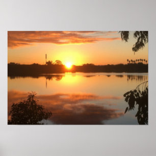 Oranje zonsopgang poster