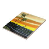 Oranje zonsopgang tegeltje (Zijkant)