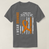 Oranje zuster Leukemie Bewustheid Vlag Broer Sibl T-shirt (Design voorkant)