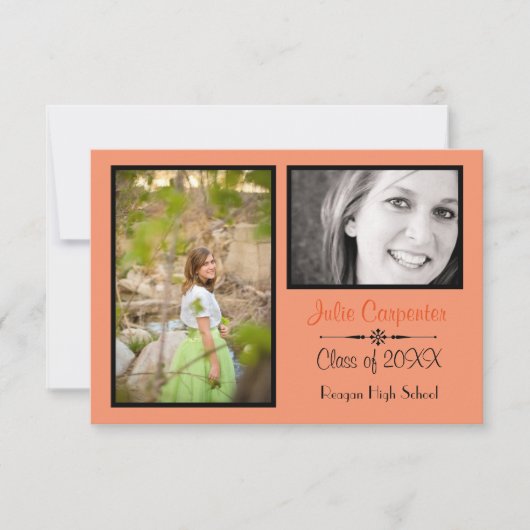 Oranje/zwart 2 Aankondiging van het Afstudeerder v (Voorkant)