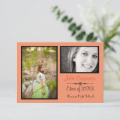 Oranje/zwart 2 Aankondiging van het Afstudeerder v (Staand voorkant)