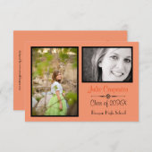 Oranje/zwart 2 Aankondiging van het Afstudeerder v (Voorkant / Achterkant)