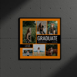 Oranje & Zwart 6 Foto Afstudeerposter Poster