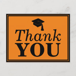 Oranje zwart Afstudeerder Pet Dank u Briefkaart