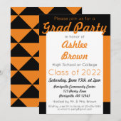 Oranje Zwart Afstudeerder, Vet Afstuderen Kaart (Voorkant / Achterkant)