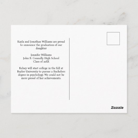 Oranje zwart Afstuderen Afstuderen voor fotocollag Briefkaart (Achterkant)