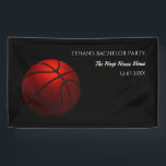Oranje zwart basketbal weekend party - kampioen spandoek<br><div class="desc">Begin het feest met deze basketbal-thema banner! Deze banner met een opvallend ontwerp met een zwarte achtergrond en levendige oranje basketbalaccenten is perfect om elke gelegenheid wat spannender te maken.</div>