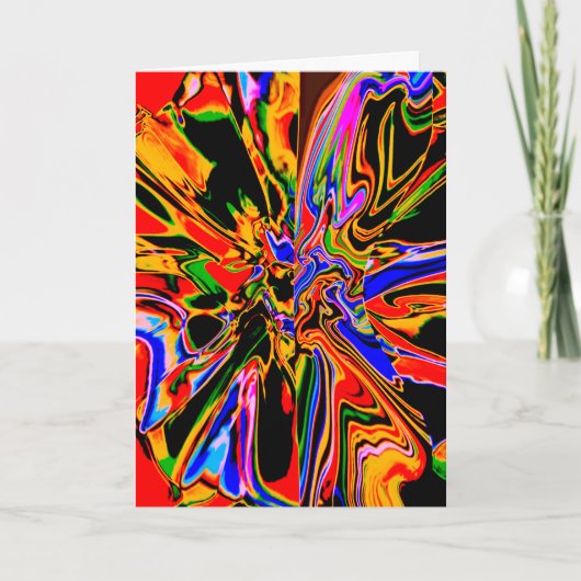 Oranje - zwart - blauw - Abstract ventilatorontwer Kaart (Voorkant)