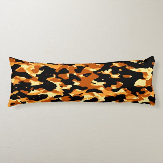 Oranje Zwart Camo Body Kussen (Voorkant)
