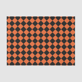 Oranje Zwart Checker Patroon Tissuepapier