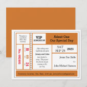 Oranje Zwart  Concertkaartje Uitnodiging (Voorkant / Achterkant)