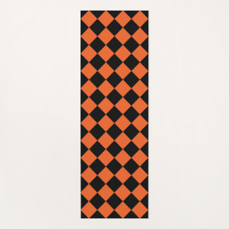 Oranje Zwart Dambord Patroon Yogamat