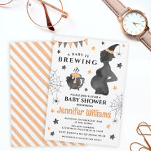 Oranje zwart Een baby brouwt heks baby shower