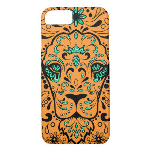 Oranje zwart en groen glitter lion Case-Mate iPhone case