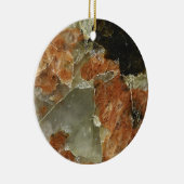 Oranje, zwart en helder kwartz keramisch ornament (Rechts)