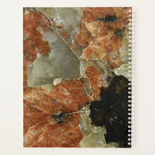 Oranje, zwart en helder kwartz planner (Achterkant)