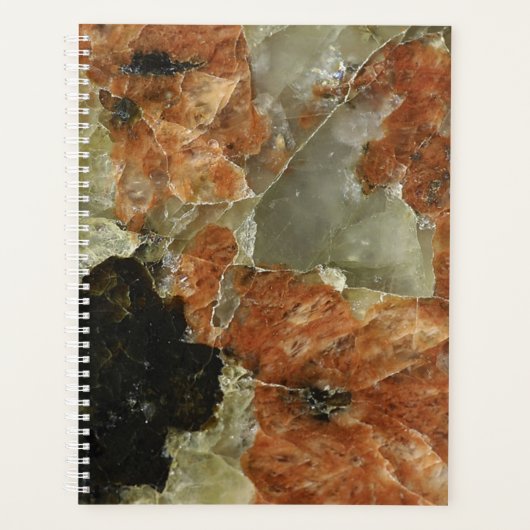 Oranje, zwart en helder kwartz planner (Voorkant)