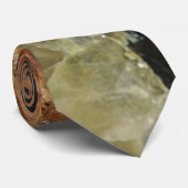 Oranje, zwart en helder kwartz stropdas (Opgerold)