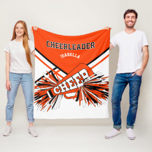 Oranje, zwart en wit 📣 Cheerleader Fleece Deken