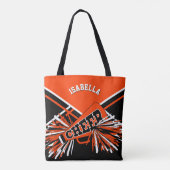 Oranje, zwart en wit design voor christen tote bag (Achterkant)