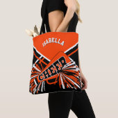 Oranje, zwart en wit design voor christen tote bag (Dichtbij)