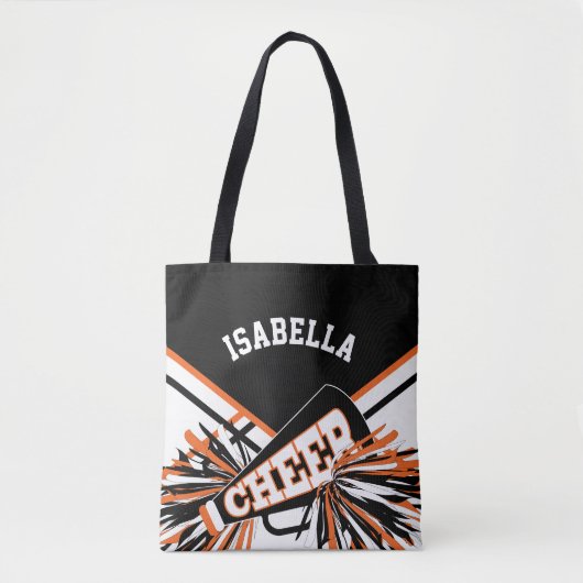Oranje, zwart en wit design voor christen tote bag (Voorkant)