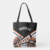 Oranje, zwart en wit design voor christen tote bag (Achterkant)