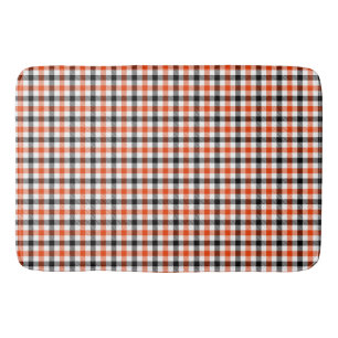 Oranje Zwart en Wit Gingham Karo Badmat