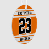 Oranje, zwart en wit Jersey Ornament (voorkant)