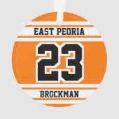 Oranje, zwart en wit Jersey Ornament (achterkant)