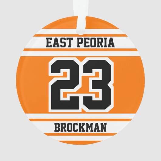 Oranje, zwart en wit Jersey Ornament (achterkant)