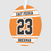 Oranje, zwart en wit Jersey Ornament (voorkant)