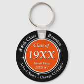 Oranje, zwart en wit, klasse reünie-Souvenirs Sleutelhanger (Voorkant)