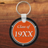 Oranje, zwart en wit, klasse reünie-Souvenirs Sleutelhanger (Achterkant)